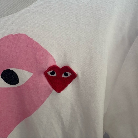 COMMES DES GARCONS CDG Play Japan sz M US sz S Pink Heart Tshirt - Picture 3 of 10